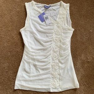 NWT Vivienne Tam Ivory Sleeveless Rosette Detail!